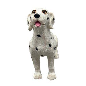 Dalmatian Dog Figurine White With Black Spots Resin Collectible 4.5" READ